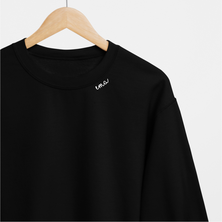 Embroidered Collar Organic Cotton Sweatshirt "Ema" (EE)