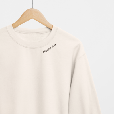 Embroidered Collar Organic Cotton Sweatshirt "Vanaema" (EE)