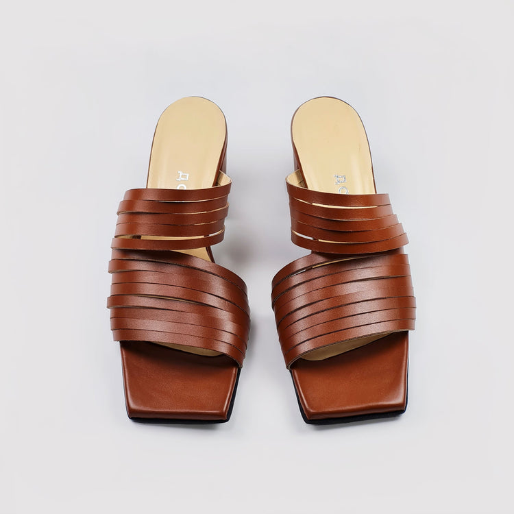 Handmade Strappy Leather Sandals - Brown