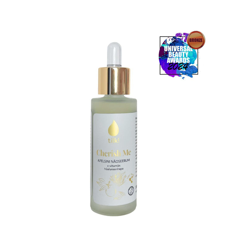 Cherish Me Probiotic Orange Face Serum with Vitamin C and Hyaluronic Acid, 30ml