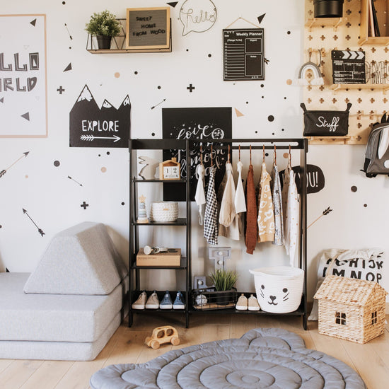 Clothing Rack with Shelves for Toddlers