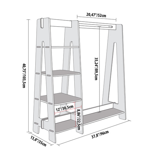 Clothing Rack with Shelves for Toddlers