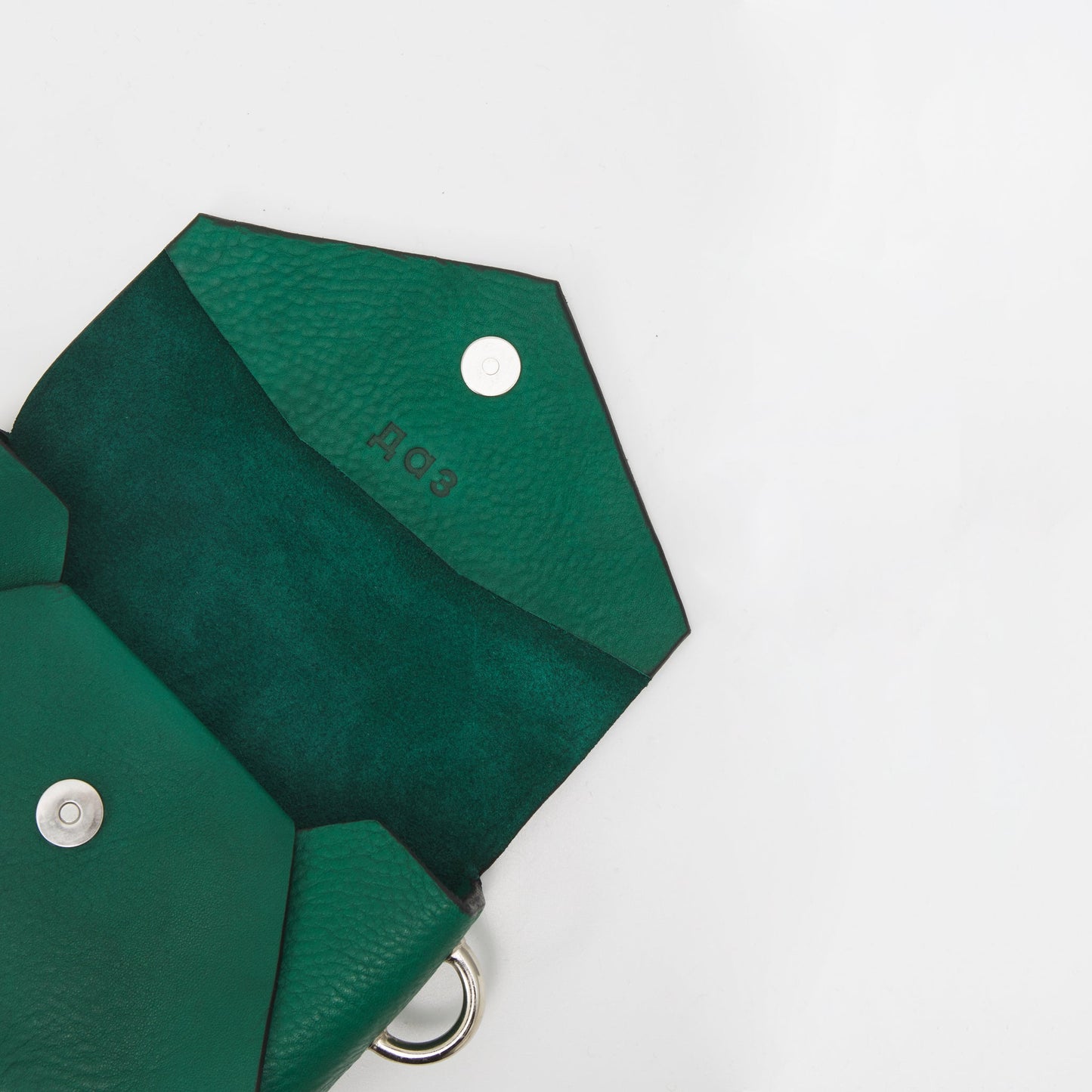 Handmade Leather Envelope Bag - Green