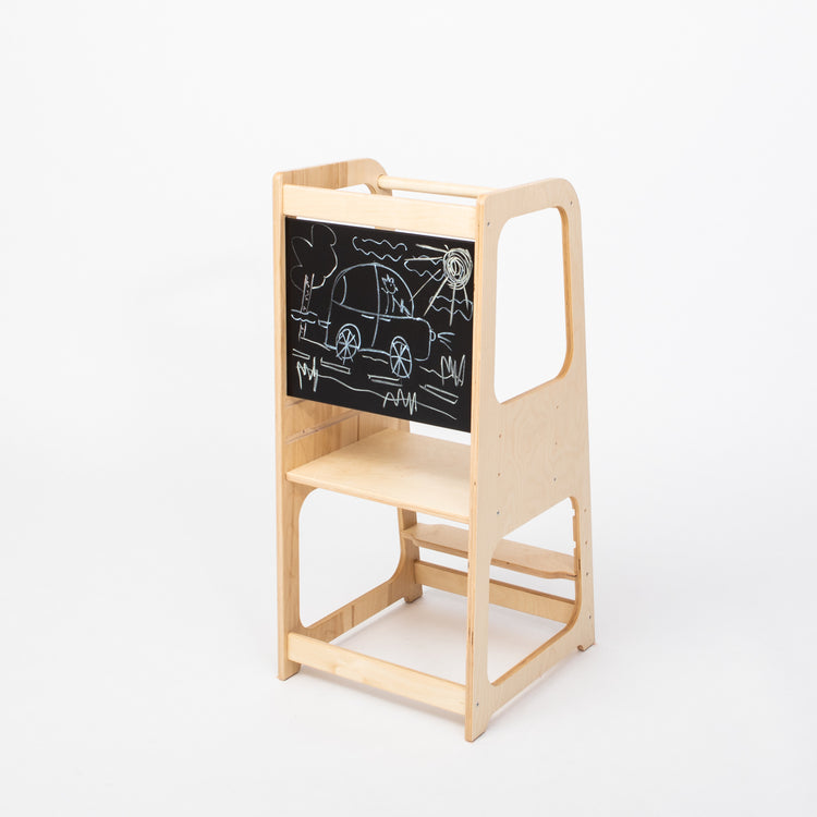 Montessori Helper Tower Step Stool / Kitchen Tower with BLACKBOARD