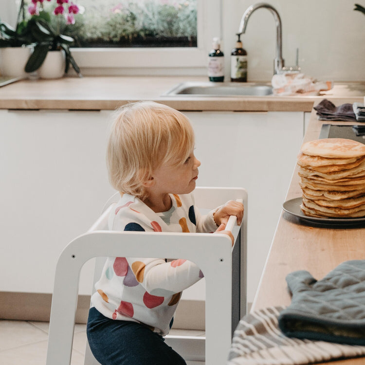 Montessori Helper Tower Step Stool / Kitchen Tower with BLACKBOARD