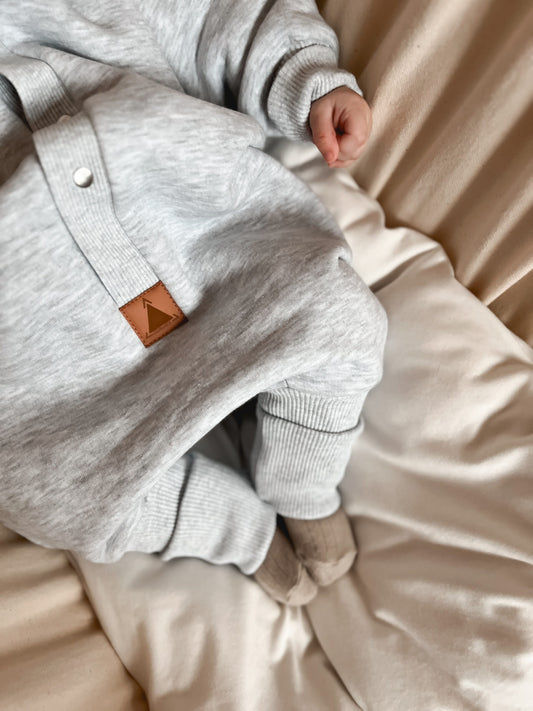 Eared Jumpsuit for Babies and Kids - Melange Grey