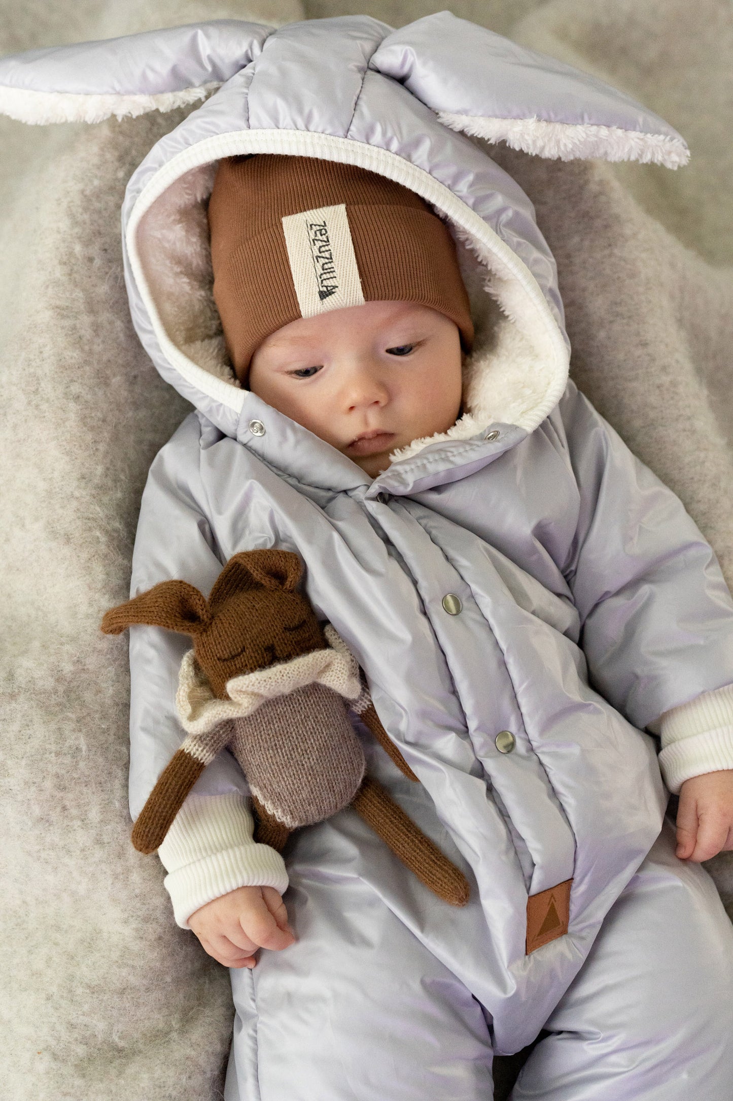 Winter Jumpsuit with Teddy Lining for Babies and Kids - Rabbit