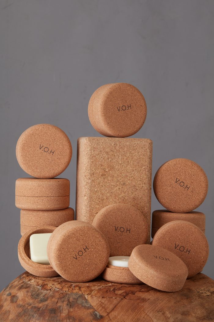 Solid Hair-Care Set with Corkwood Travel Cases