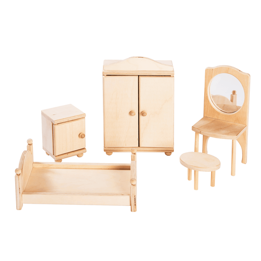 Dollhouse bedroom furniture - Natural