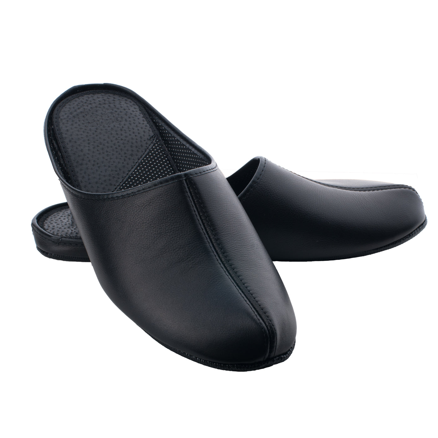 Leather Slippers Sänna - Black