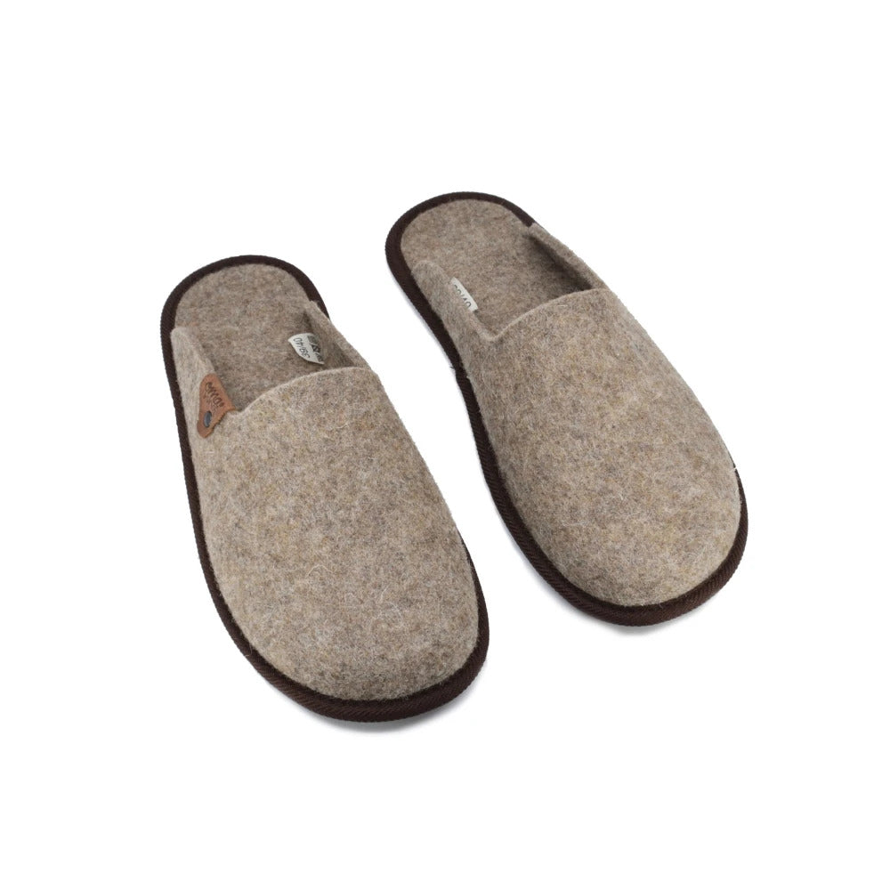 Natural felt slippers Pelsi - Brown