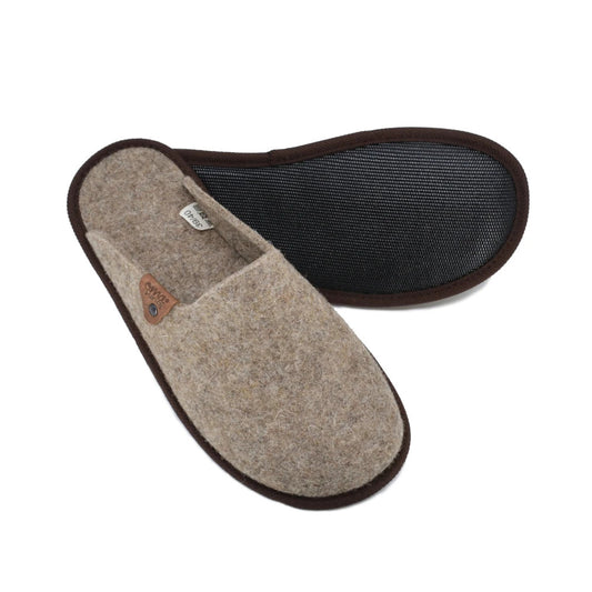 Natural felt slippers Pelsi - Brown