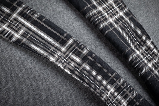 Gray 3/4 Sleeve Flannel-Collared Robe