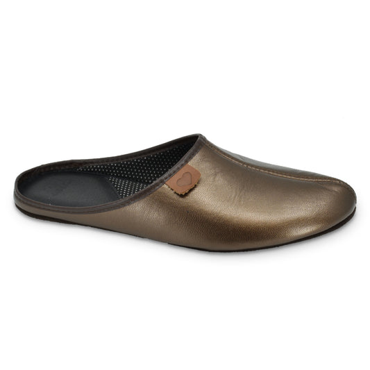 Leather Slippers Sänna for Women - Bronze