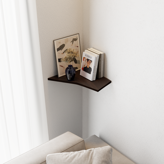 Wooden Corner Shelf - Edge