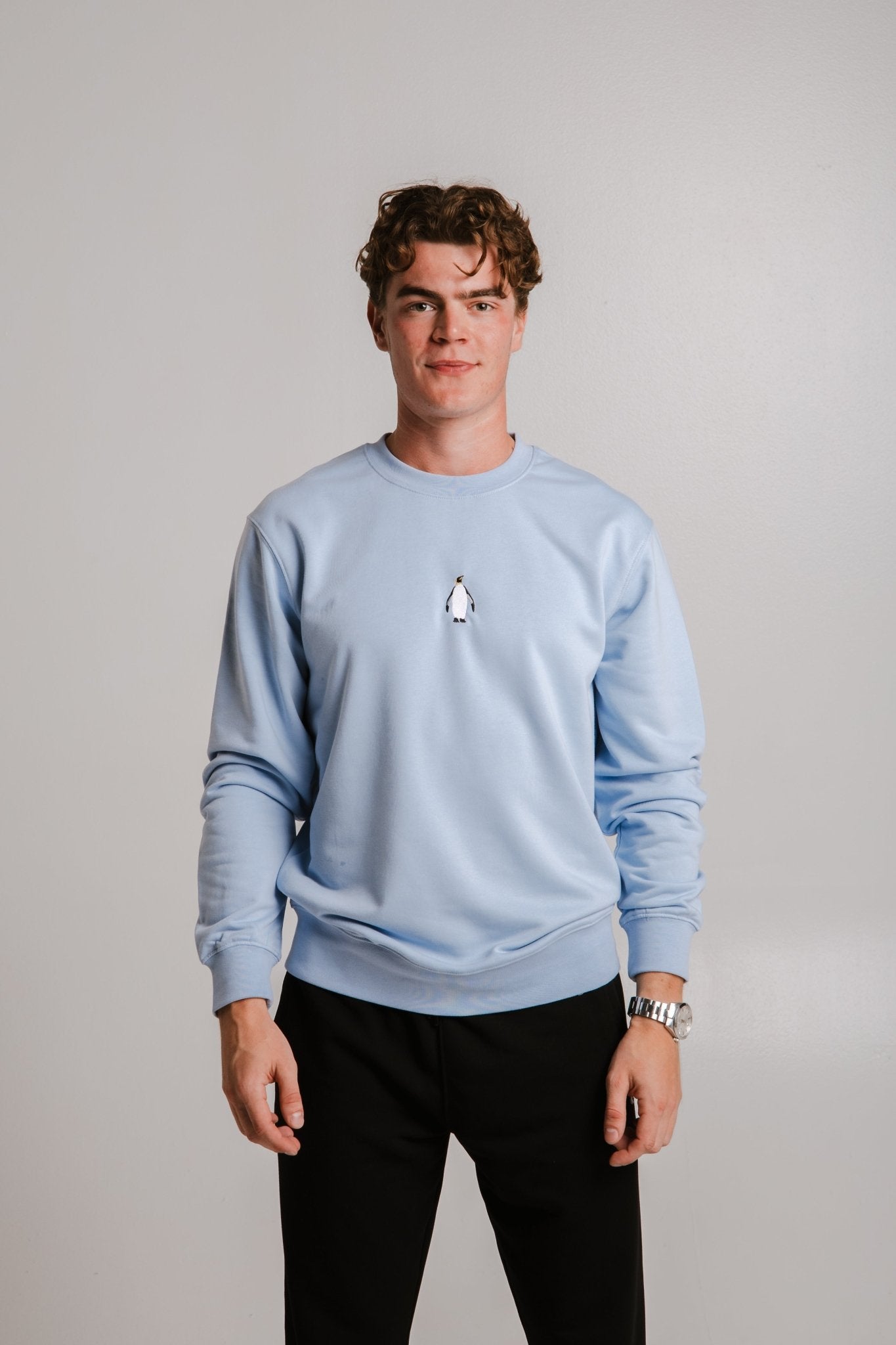 Emperor Penguin Soft Fleece Sweatshirt - Light Blue