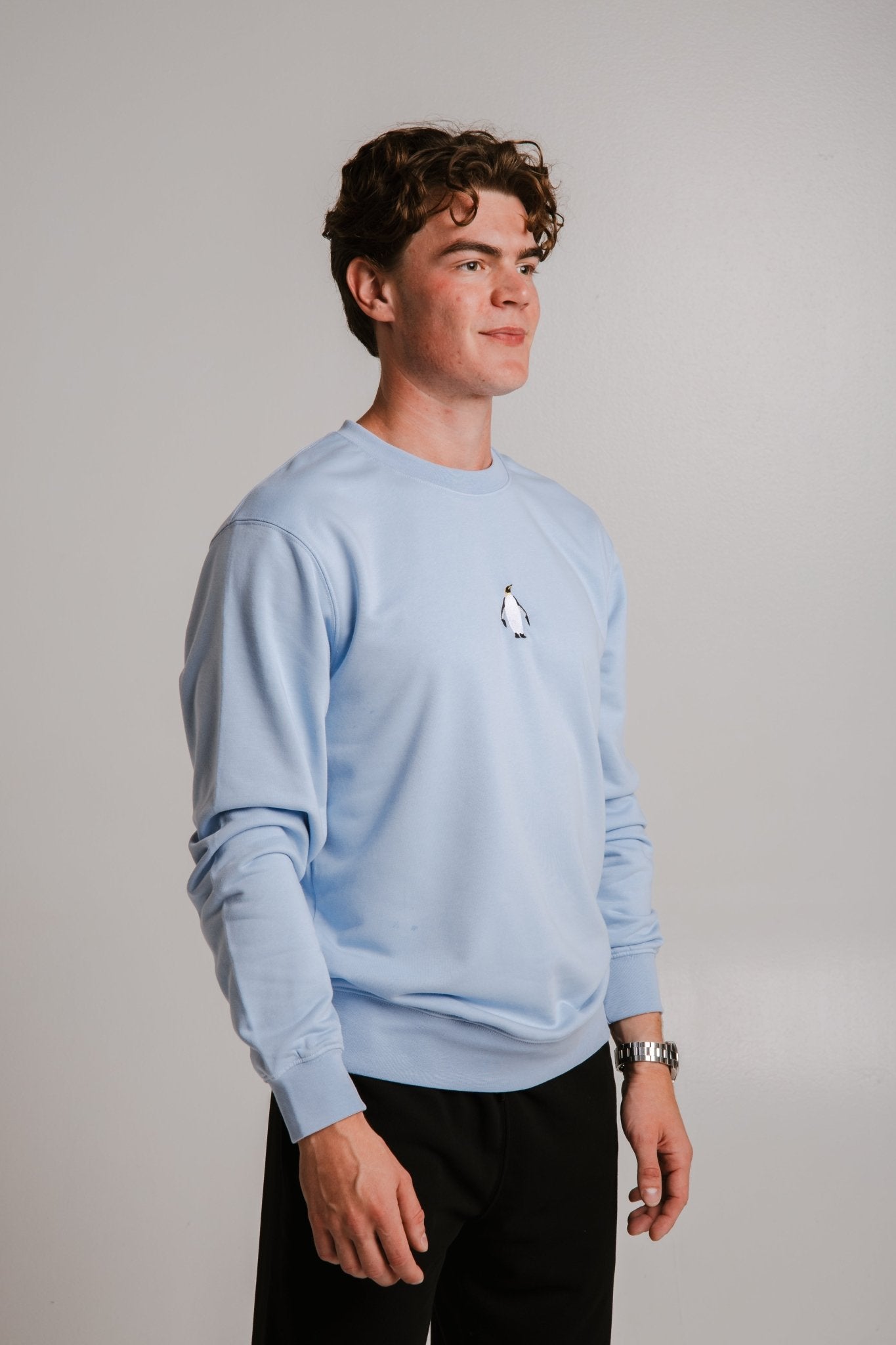 Emperor Penguin Soft Fleece Sweatshirt - Light Blue