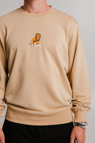 Lion Soft Fleece Sweatshirt - Light Brown