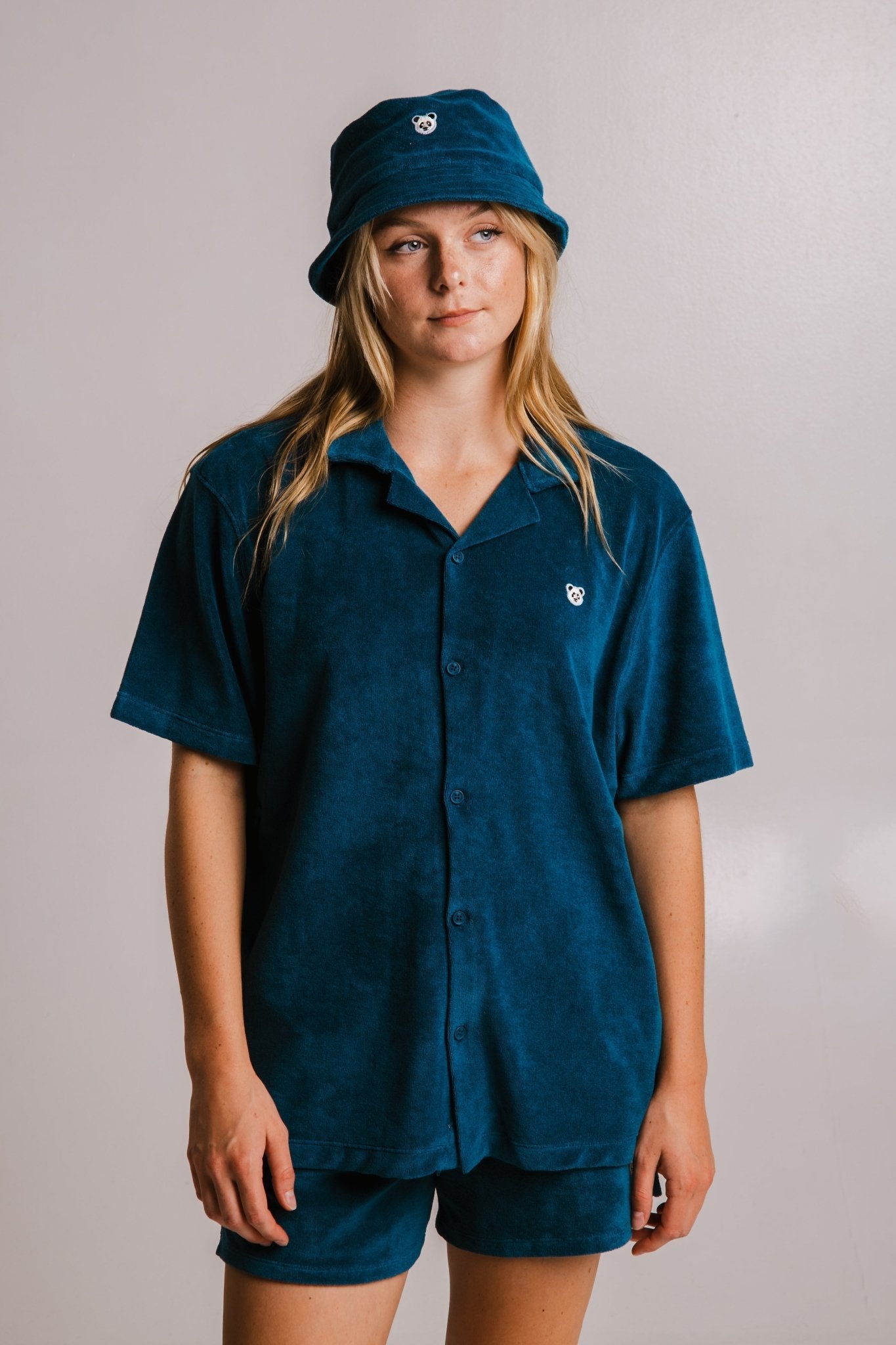 Panda Terry Shirt - Navy Blue