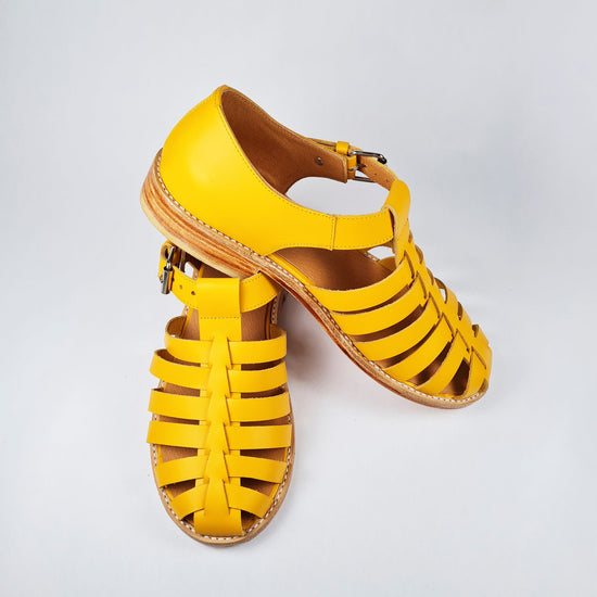 Handmade Leather Fisherman Sandals - Yellow