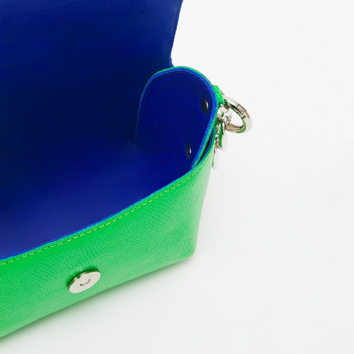 Handmade Leather Shoulder - Neon Green