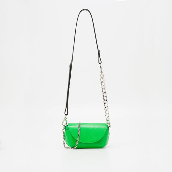 Handmade Leather Shoulder - Neon Green