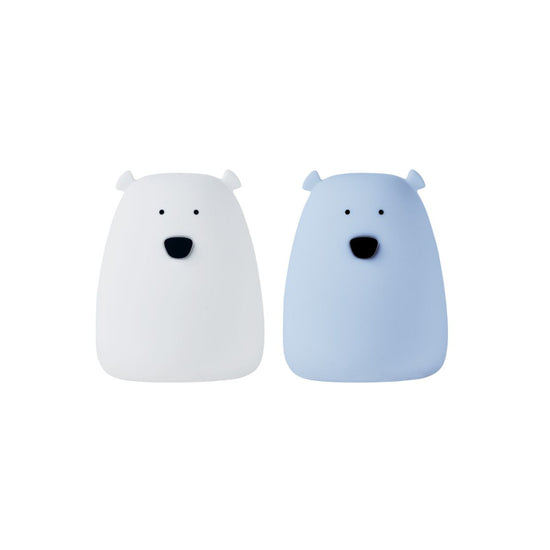 Set of 2 Mini Bear Lights - White and Arctic Blue