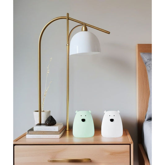 Set of 2 Mini Bear Lights - White and Arctic Green