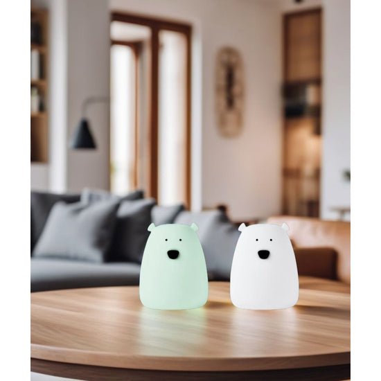 Set of 2 Mini Bear Lights - White and Arctic Green