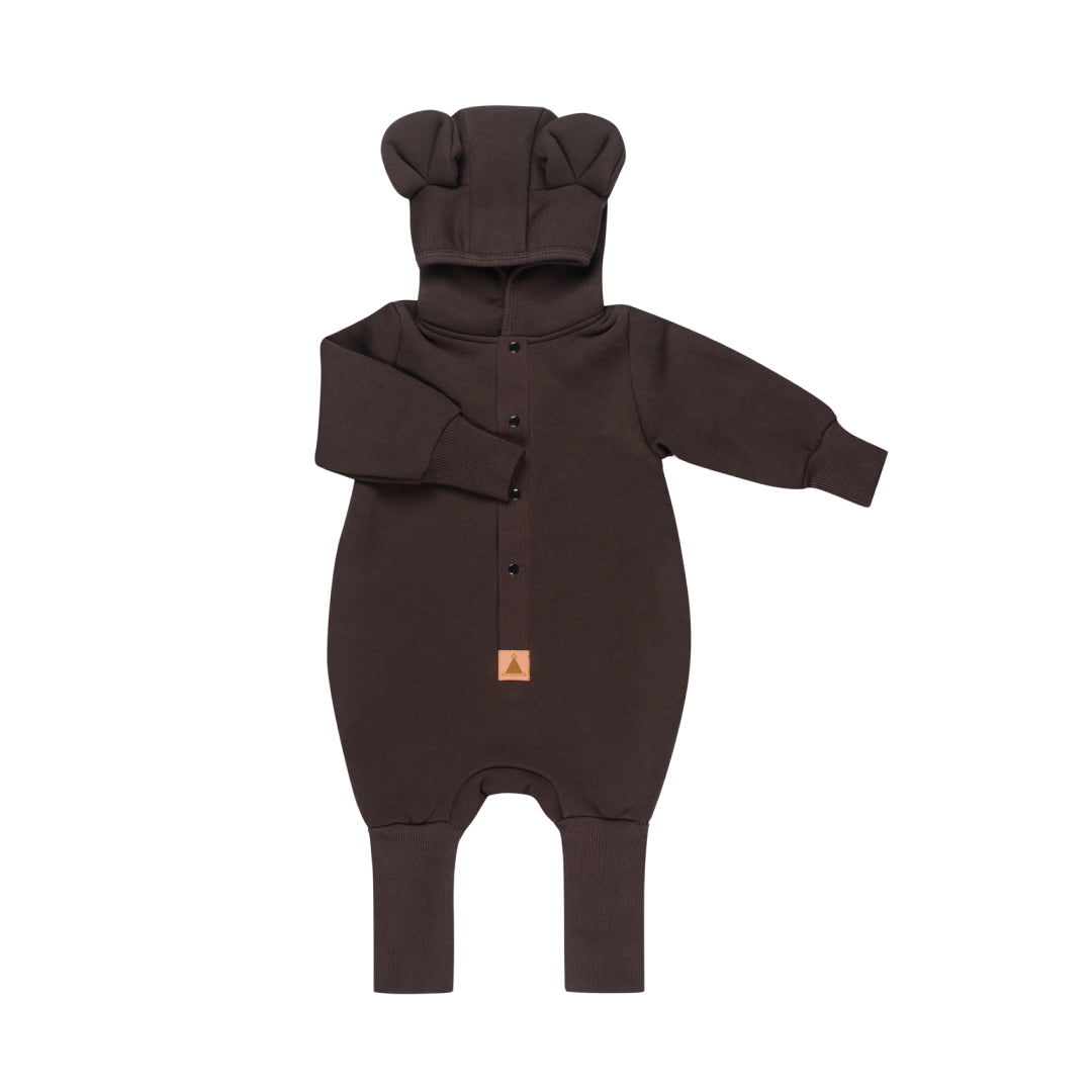 Eared Jumpsuit for Babies and Kids - Chocolate